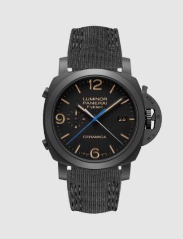 Panerai Luminor Chrono Flyback 44mm Replica Watch PAM00580 RECYCLED PET BLACK